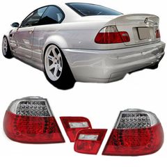 Πισινά Φανάρια Set Για Bmw 3 E46 Coupe 99-03 Led Red/Crystal Eagle Eyes