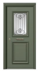 Παραδοσιακή θωρακισμένη πόρτα αλουμινίου Alfa SA-1101 85*233 σε χρώμα Μ-122 BIRNBAUM/EUROPA
