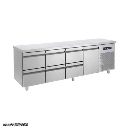 ΠΡΟΣΦΟΡΑ!!! BAMBAS FROST PG 239 3S1P (239x70x85cm) Inox Ψυγείο Πάγκος Συντήρησης 1 Πόρτα & 3 Συρτάρια 1/2 