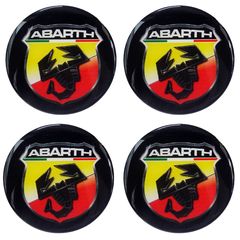 ABARTH ΑΥΤΟΚΟΛΛΗΤΑ ΣΗΜΑΤΑ ΖΑΝΤΩΝ 7,2 cm ΜΑΥΡA ΜΕ ΕΠΙΚΑΛΥΨΗ ΣΜΑΛΤΟΥ  - 4 ΤΕΜ.