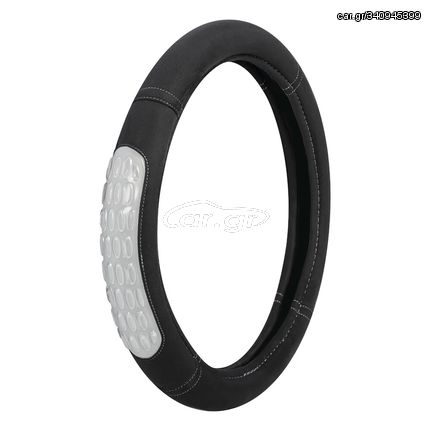 ΚΑΛΥΜΜΑ ΤΙΜΟΝΙΟΥ GEL GRIP (S) 35/37cm ΜΙΚΡΟΙΝΕΣ/ΤΖΕΛ ΜΑΥΡΟ/ΓΚΡΙ ΑΟΣΜΟ ECO-FRIENDLY