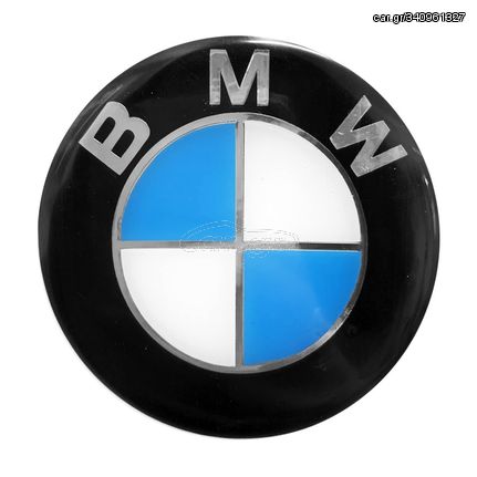 BMW ΑΥΤΟΚΟΛΛΗΤΟ ΣΗΜΑ ΚΑΠΩ 7,4 cm ΜΑΥΡΟ/ΓΑΛΑΖΙΟ/ΧΡΩΜΙΟ ΜΕ ΕΠΙΚΑΛΥΨΗ ΣΜΑΛΤΟΥ  - 1 ΤΕΜ.