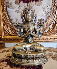 Παλαιό μπρούτζινο αγαλματίδιο του Βούδα Vajradhara με προέλευση από το Θιβέτ