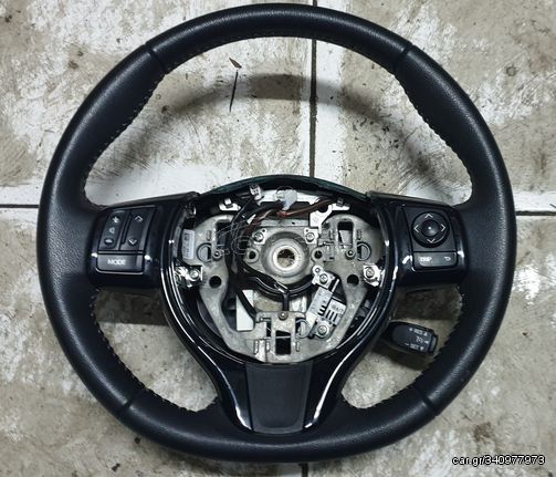 TOYOTA YARIS 2012-2020 ΒΟΛΑΝ ΤΙΜΟΝΙΟΥ ΔΕΡΜΑΤΙΝΟ ME ΞΩΡΑΦΑ-ΧΕΙΡΗΣΤΗΡΙΑ-CRUISE CONTROL ΓΝΗΣΙΟ ΜΕΤΑΧΕΙΡΙΣΜΕΝΟ