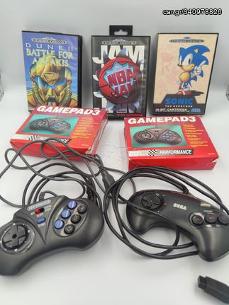 SEGA MEGADRIVE + 3 GAMES + 4 ΧΕΙΡΙΣΤΗΡΙΑ -thumb-4