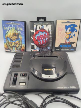 SEGA MEGADRIVE + 3 GAMES + 4 ΧΕΙΡΙΣΤΗΡΙΑ 