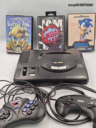 SEGA MEGADRIVE + 3 GAMES + 4 ΧΕΙΡΙΣΤΗΡΙΑ -thumb-1