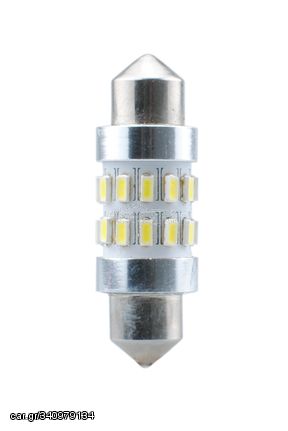 ΛΑΜΠΑΚΙΑ ΠΛΑΦΟΝΙΕΡΑΣ C5W/C10W 12V 1,5W SV8,5 36mm CAN-BUS+RADIATOR LED 24xSMD3104 ΛΕΥΚΟ 1ΤΕΜ. M-TECH