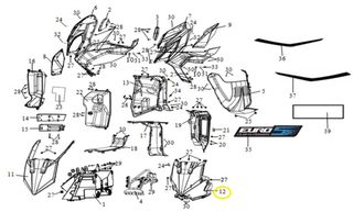 Μάσκα Πηρουνιού Εσωτερική Sym Jet-x 125 Lc Abs E5 64306-XM3-000