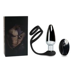 Remote Controlled Metal Vibrating Butt Plug with rings