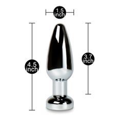 Remote Controlled Metal Vibrating Butt Plug 9.5x3.7 cm-thumb-1