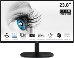 MSI Monitor Pro MP245V, Flat Va FHD, 23.8'', 16:9, 300 CD/M2, 4000:1, 1MS, 100Hz, 1920x1080, HDMI/VGA/Hp OUT, BLACK, 2YW. - (9S6-3PC0CM-002)