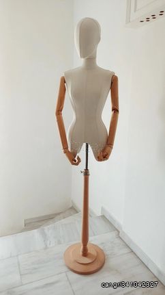  Ξύλινη Ιταλική Κούκλα Βιτρίνας (Μπούστο Γυναικείο)