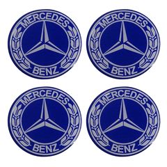 MERCEDES ΑΥΤΟΚΟΛΛΗΤΑ ΣΗΜΑΤΑ ΖΑΝΤΩΝ 6 cm ΜΠΛΕ/ΛΕΥΚΟ ΜΕ ΕΠΙΚΑΛΥΨΗ ΣΜΑΛΤΟΥ  - 4 ΤΕΜ.