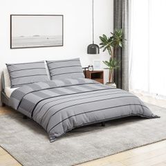 Σετ Παπλωματοθήκης Ανοιχτό Γκρι 260x240 εκ. Βαμβακερό 136438