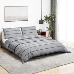 Σετ Παπλωματοθήκης Ανοιχτό Γκρι 260x220 εκ. Βαμβακερό 136446