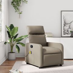Πολυθρόνα Μασάζ Ανακλινόμενη Καπουτσίνο από Συνθετικό Δέρμα 374196