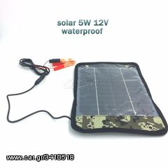 Ηλιακό πανελ 12V 5W 350mA High Tech Slim Line φόρτισης μπαταρίας  