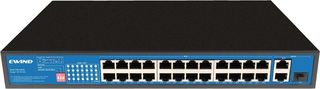 Ewind Ethernet Switch EW-S1927CG-AP-At 24x10/100MBps + 2x10/100/1000MBps RJ45 + 1x00/1000MBps Gigabit Poe Fiber Switch - (EW-S1927CG-AP)