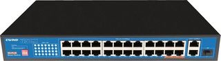 Ewind Ethernet Switch 24x10/100MBps + 2x10/100/1000MBps RJ45 + 1x100/1000MBps Gigabit Uplink Poe Fiber Switch - (EW-S1627CF-AP)