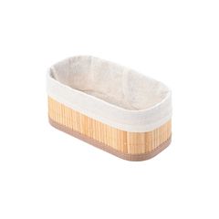 Καλάθι οργάνωσης Bamboo Essentials διαστάσεων 19.5x10cm με επένδυση σε μπεζ χρώμα