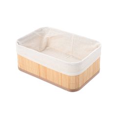 Καλάθι οργάνωσης Bamboo Essentials διαστάσεων 30x20cm με επένδυση σε μπεζ χρώμα