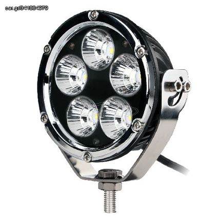 ΠΡΟΒΟΛΕΑΣ ΟΔΗΓΗΣΗΣ LED DRIVING LIGHTS ΧΡΩΜΙΟ/ΜΑΥΡΟ 10-32V 50W 3500lm 5 CREE LED ΣΤΡΟΓΓΥΛΟΣ (110 x 110 x 64 mm) M-TECH