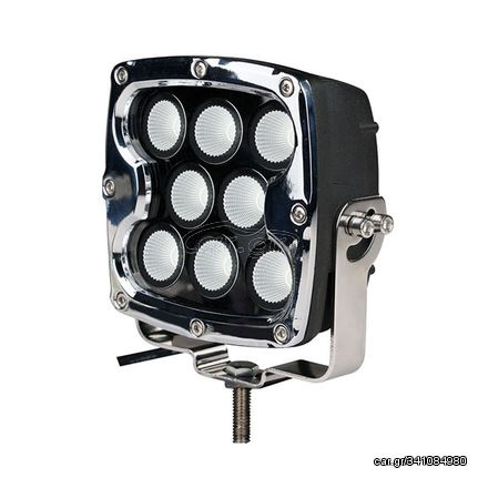 ΠΡΟΒΟΛΕΑΣ ΟΔΗΓΗΣΗΣ LED DRIVING LIGHTS  ΜΑΥΡΟΣ/ΧΡΩΜΙΟ 10-32V 80W 5600lm CREE LED ΤΕΤΡΑΓΩΝΟΣ (130 x 130 x 86 mm) M-TECH