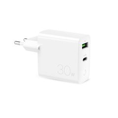 Puro Fast Charger Power Delivery Wall Charger 1 USB-A + 1USB-C, 30W White