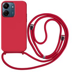Θήκη Liquid Silicone Κορδόνι Red Xiaomi Redmi 13C 4G