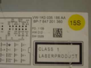 RADIO/CD VW GOLF VI/SCIROCCO '08-'13 1K0035186AA (ΜΕ ΚΩΔΙΚΟ)-thumb-1
