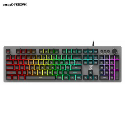 ROAR gaming πληκτρολόγιο RR-0007, ενσύρματο, RGB, ασημί