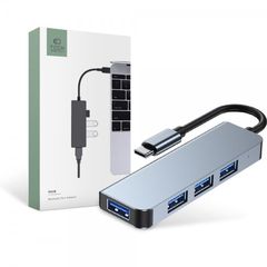 Tech-Protect V1-HUB USB 3.0 Hub 4 Θυρών με σύνδεση USB-C & Θύρα Φόρτισης Γκρι