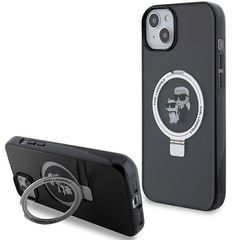 Karl Lagerfeld KLHMP15SHMRSKCK iPhone 15 6.1" black/black hardcase Ring Stand Karl MagSafe