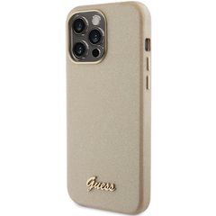 Guess Glitter Glossy Script case for iPhone 15 Pro - gold-thumb-1