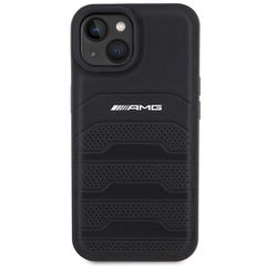 AMG Leather Debossed Lines case for iPhone 15 Plus - black-thumb-2