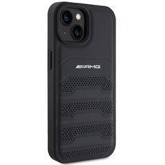 AMG Leather Debossed Lines case for iPhone 15 Plus - black-thumb-3