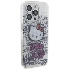 Hello Kitty IML Kitty On Bricks Graffiti case for iPhone 15 Pro - white-thumb-3