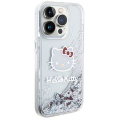Hello Kitty Liquid Glitter Charms Kitty Head case for iPhone 15 Pro - silver-thumb-3