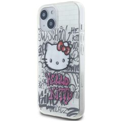 Hello Kitty IML Kitty On Bricks Graffiti case for iPhone 15 - white-thumb-1