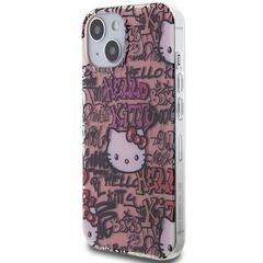 Hello Kitty IML Tags Graffiti case for iPhone 15 - pink-thumb-1