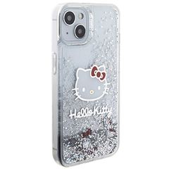 Hello Kitty Liquid Glitter Charms Kitty Head case for iPhone 15 - silver-thumb-3