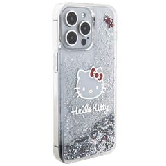 Hello Kitty Liquid Glitter Charms Kitty Head case for iPhone 15 Pro Max - silver-thumb-3