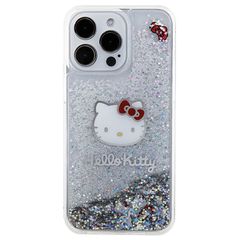 Hello Kitty Liquid Glitter Charms Kitty Head case for iPhone 15 Pro Max - silver-thumb-2
