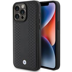 BMW Leather Diamond Pattern case for iPhone 15 Pro - black