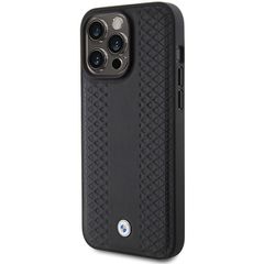 BMW Leather Diamond Pattern case for iPhone 15 Pro Max - black-thumb-1