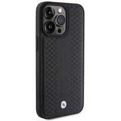 BMW Leather Diamond Pattern case for iPhone 15 Pro Max - black-thumb-3