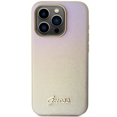 Guess Saffiano Iridescent Script case for iPhone 14 Pro - gold-thumb-2