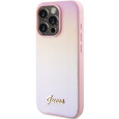 Guess Saffiano Iridescent Script case for iPhone 14 Pro Max - pink-thumb-1