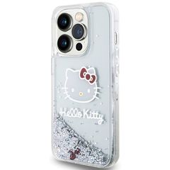 Hello Kitty Liquid Glitter Charms Kitty Head case for iPhone 14 Pro - silver-thumb-1